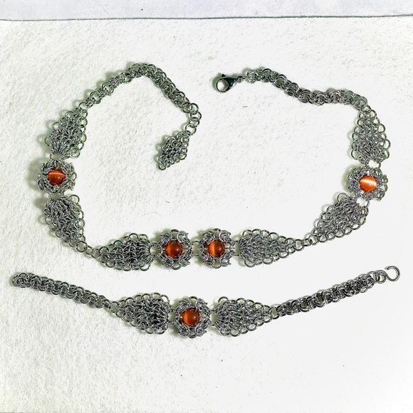 Artisan Cats Eye Choker and Bracelet Set - Picture 3 of 6